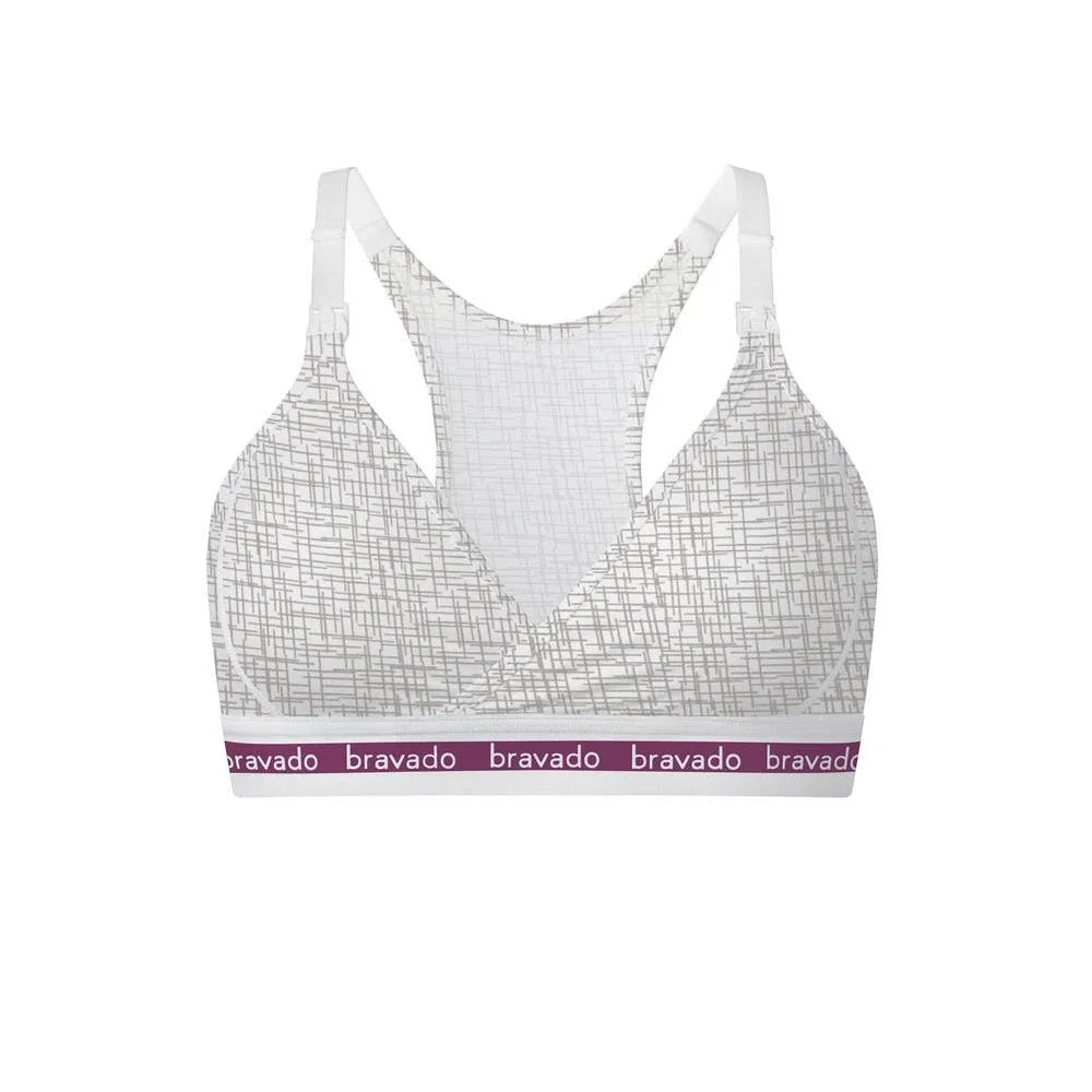 Bravado Designs Original Nursing Bra Crosshatch Grey Sz Medium Wireless Bralette